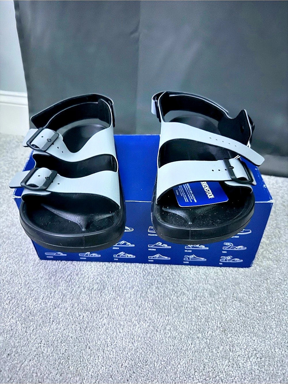 Birkenstock Milano Two-Strap Sandals Black Gray -TW